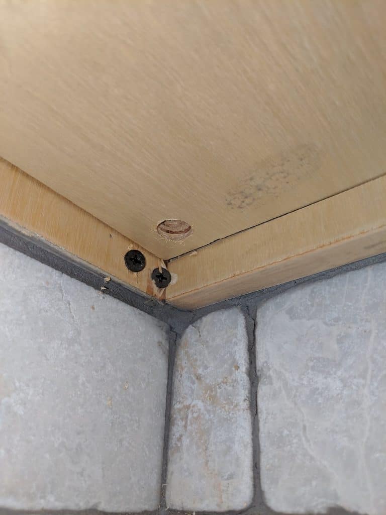 Hole in bottom of cabinet